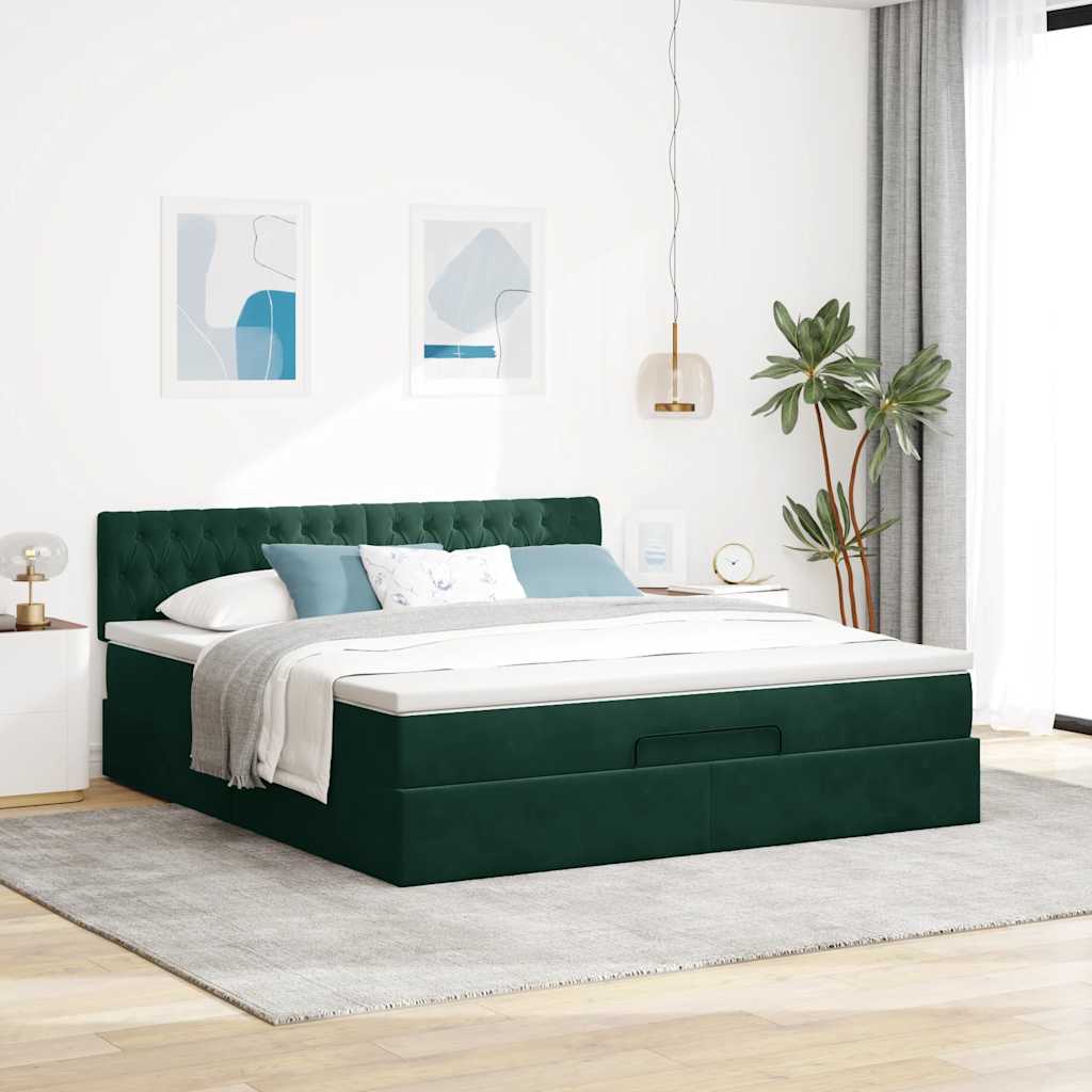 Otomanski krevet s madracem i LED 160x200 cm baršunasti