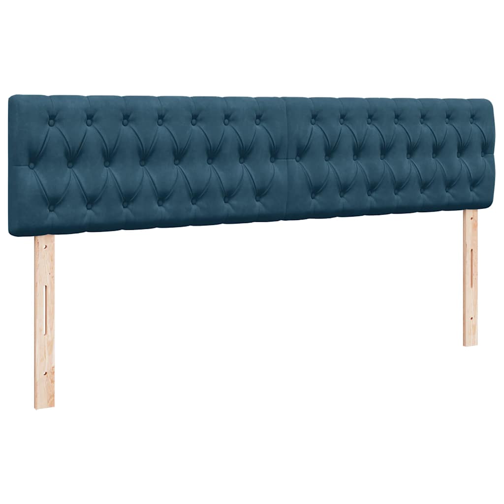 Otomanski krevet s madracem&LED tamnoplavi 160x200cm baršunasti