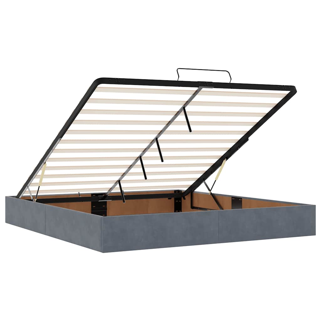 Otomanski krevet s madracem&LED tamnosivi 180x200cm baršunasti