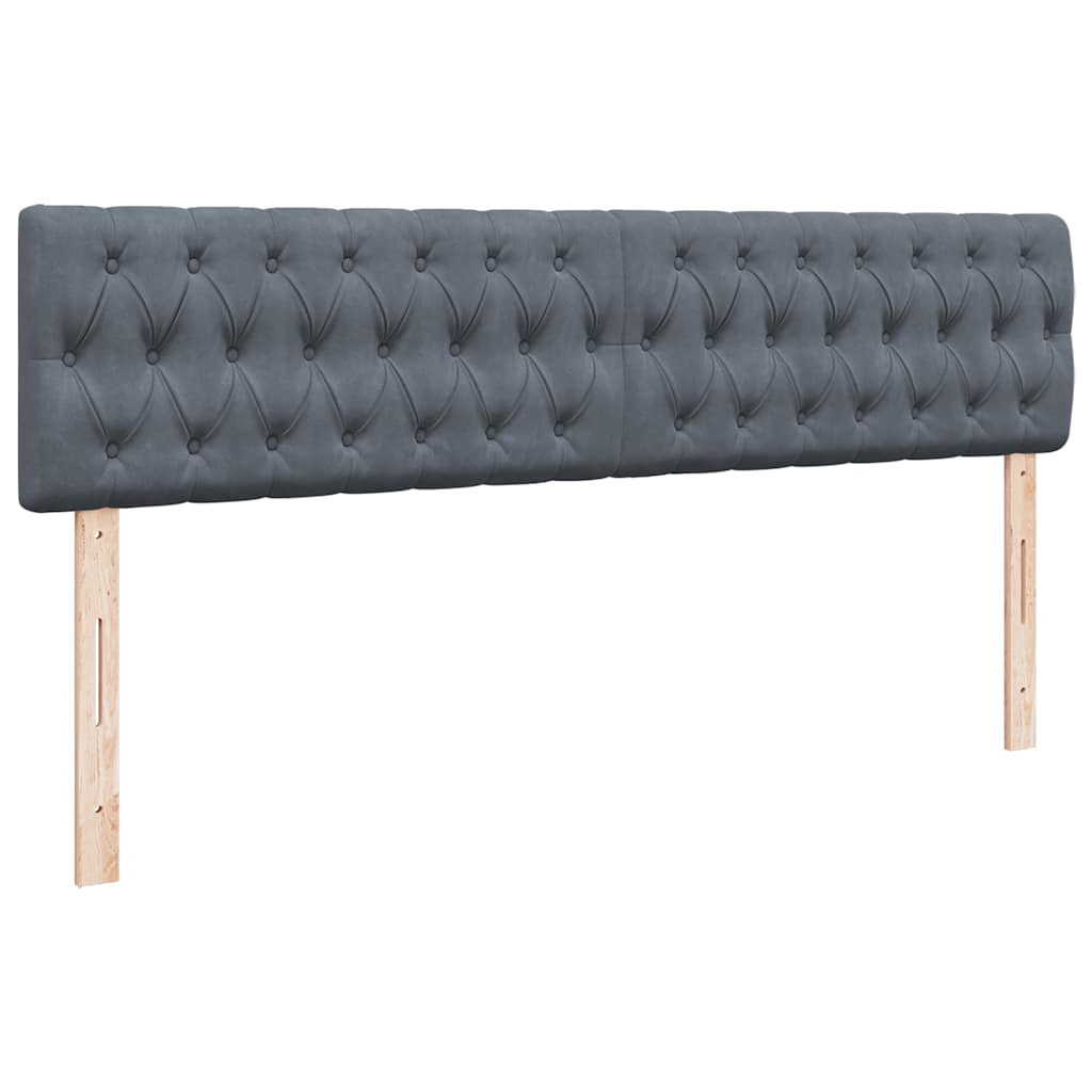 Okvir kreveta s madracima tamnosivi 200x200cm baršunasti