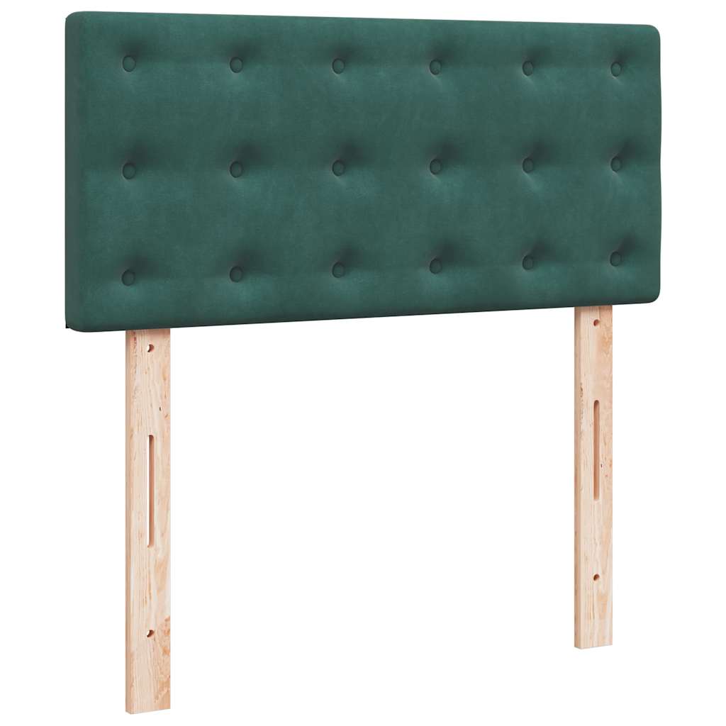 Otomanski krevet s madracem i LED tamnozeleni 90x200 cm baršun