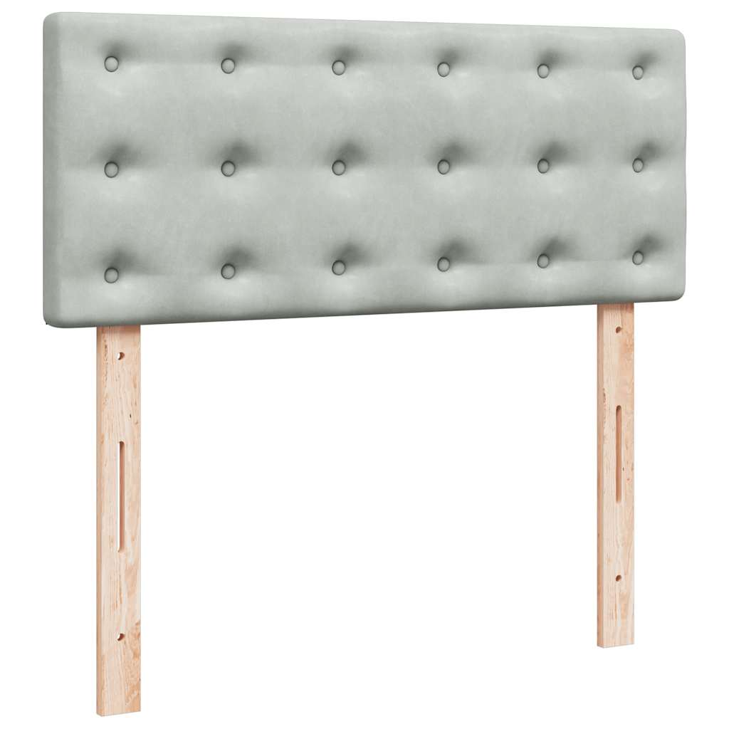 Otomanski krevet s madracem i LED svijetlosivi 120x190cm baršun
