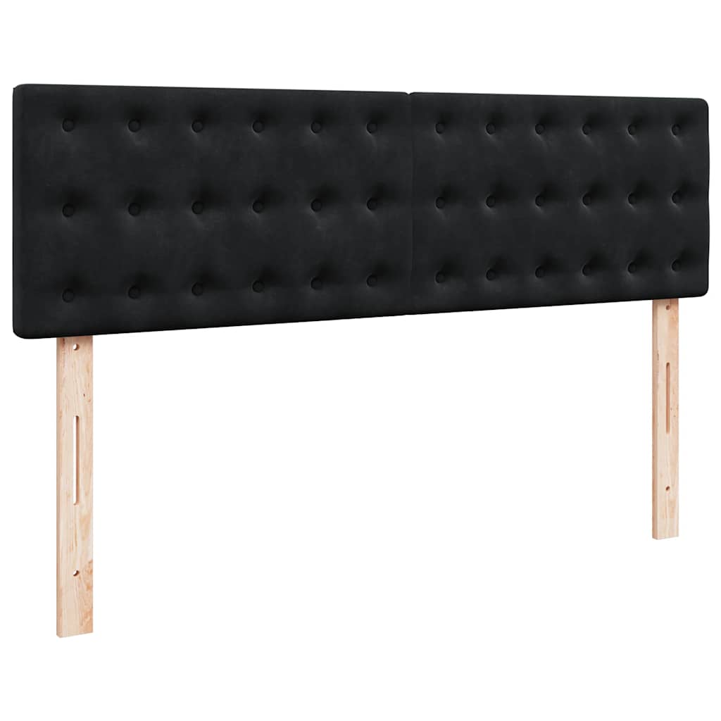 Otomanski krevet s madracem&LED crni 140x190 cm baršunasti