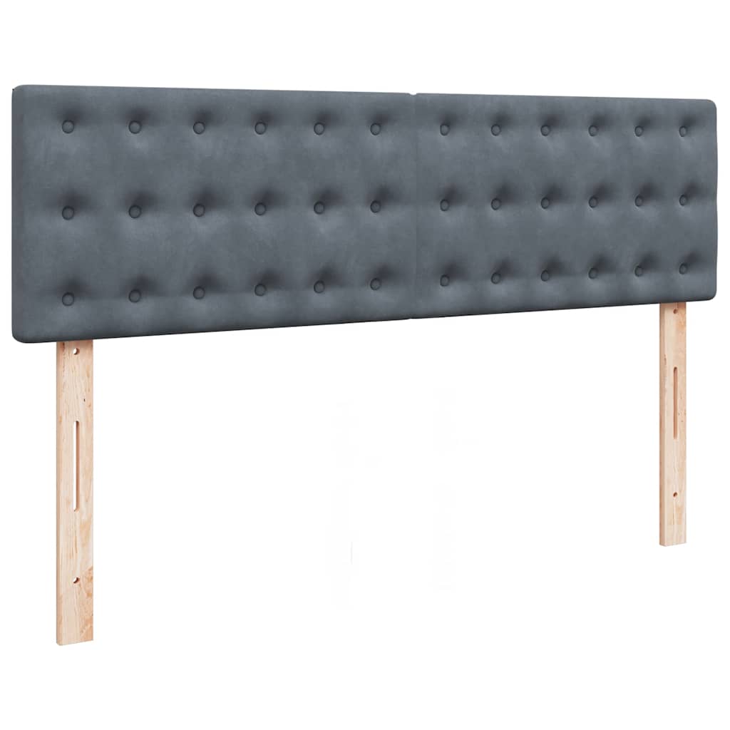 Otomanski krevet s madracem&LED tamnosivi 140x200 cm baršunasti