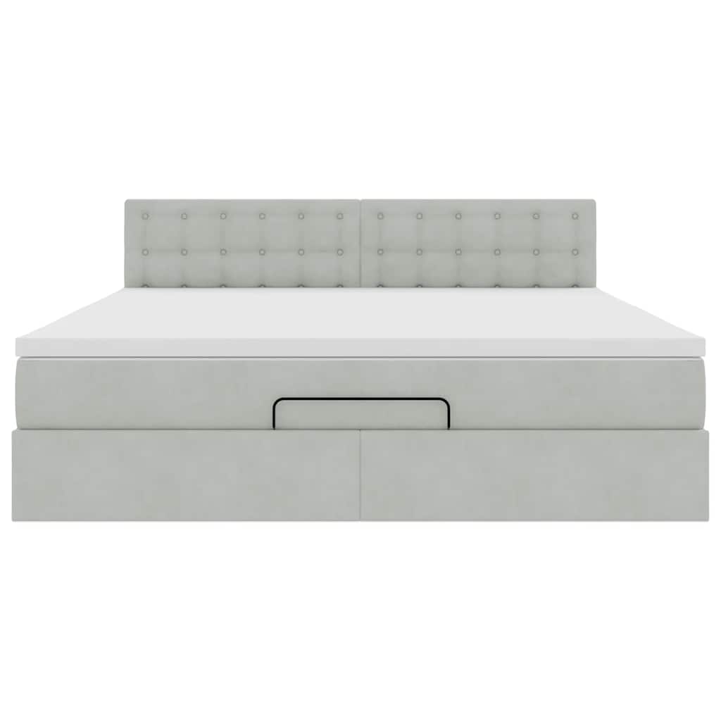 Otomanski krevet s madracem&LED 160x200 cm baršunasti