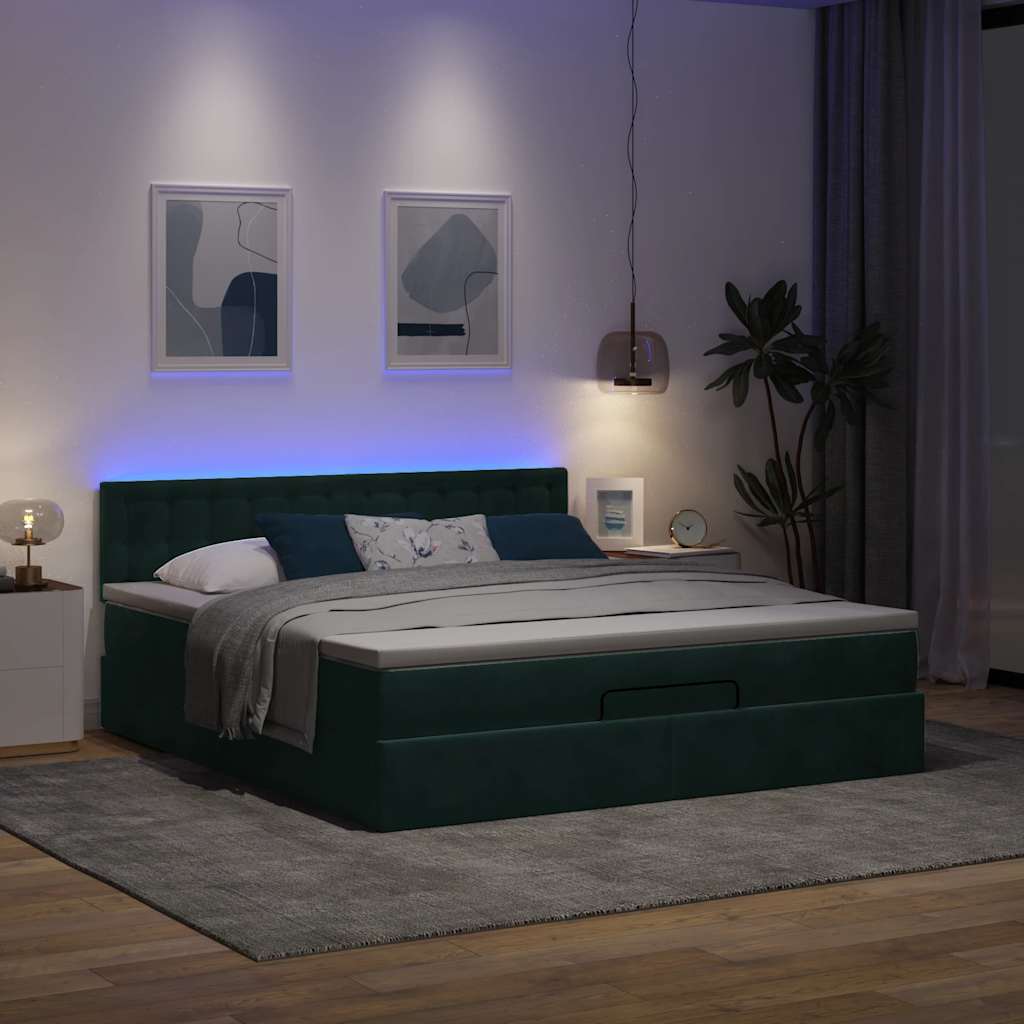 Otomanski krevet s madracem i LED 160x200 cm baršunasti