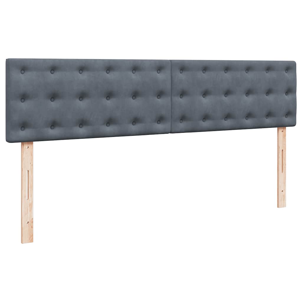 Okvir kreveta s madracima tamnosivi 200x200cm baršunasti