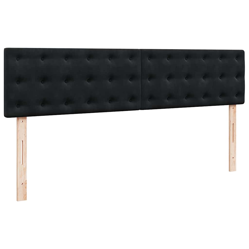 Otomanski okvir kreveta s madracima crni 200x200cm baršunasti