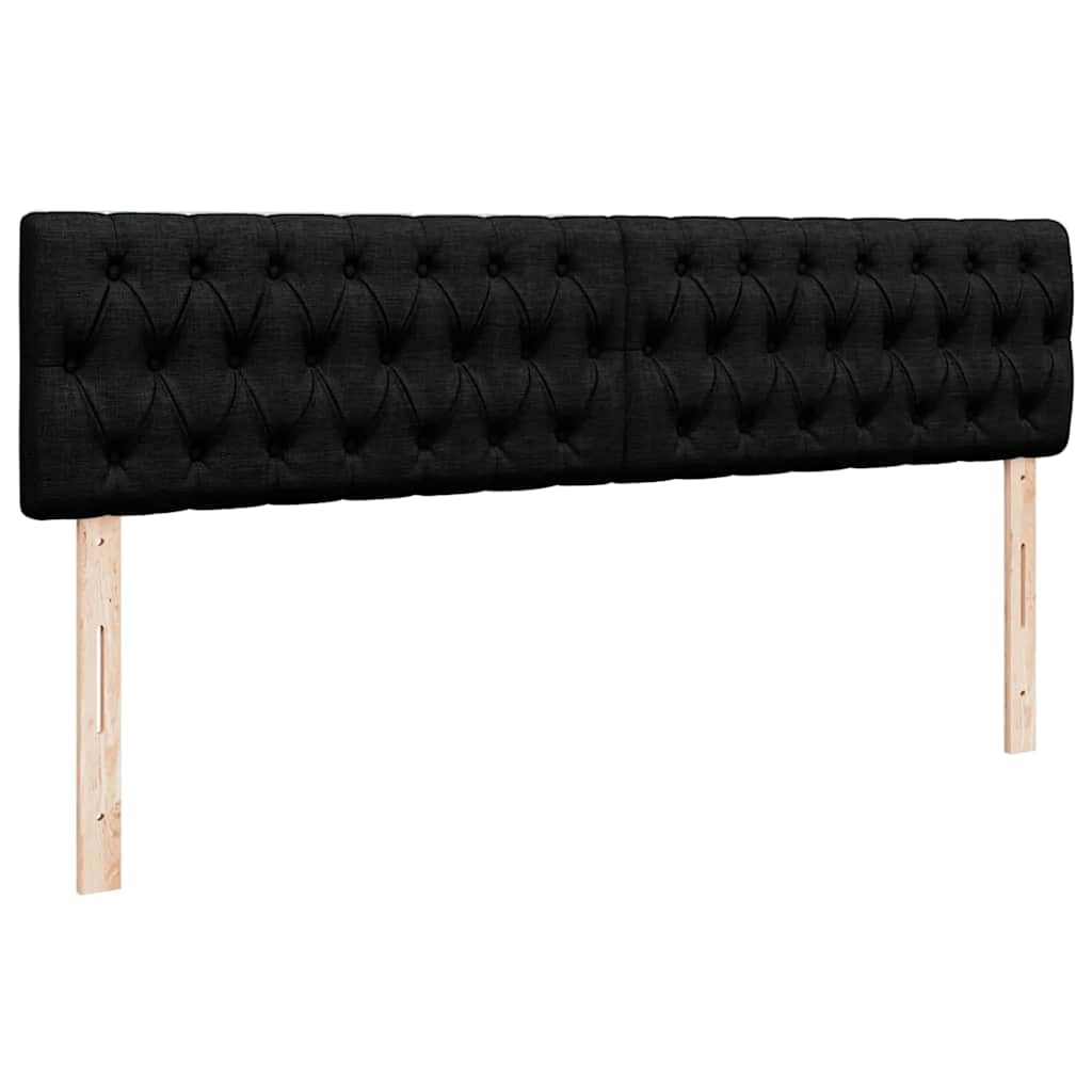 Okvir kreveta s madracima crni 160x200cm od tkanine