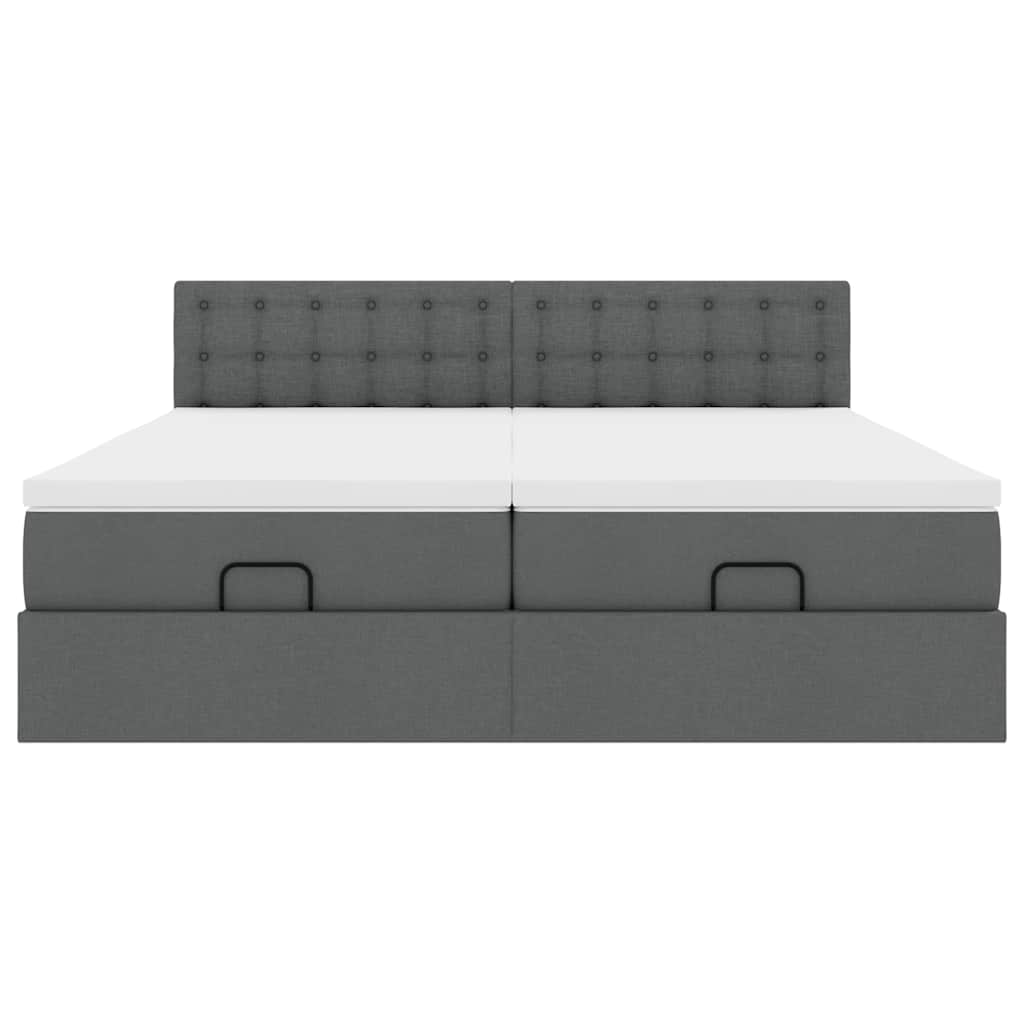 Okvir kreveta s madracima tamnosivi 160x200cm od tkanine