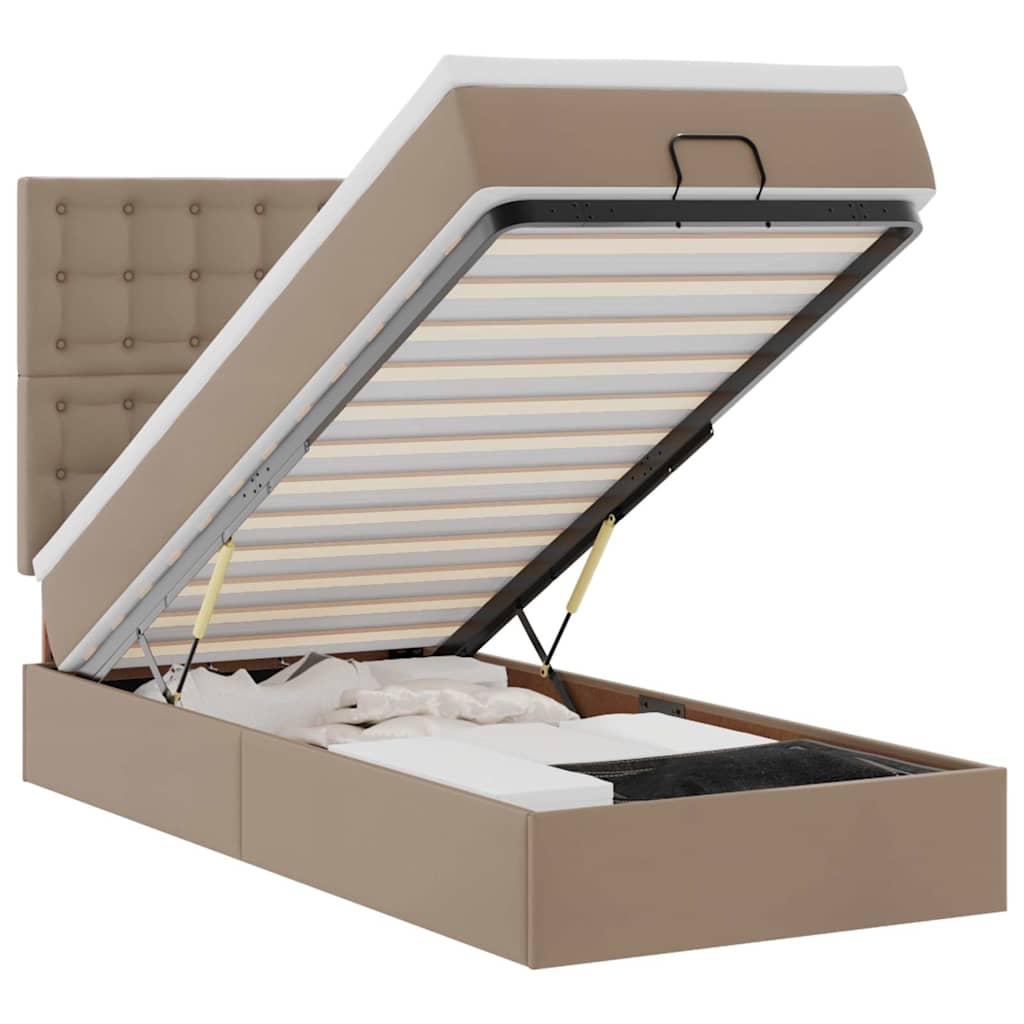 Otomanski krevet s madracem cappuccina 90x190cm umjetna koža