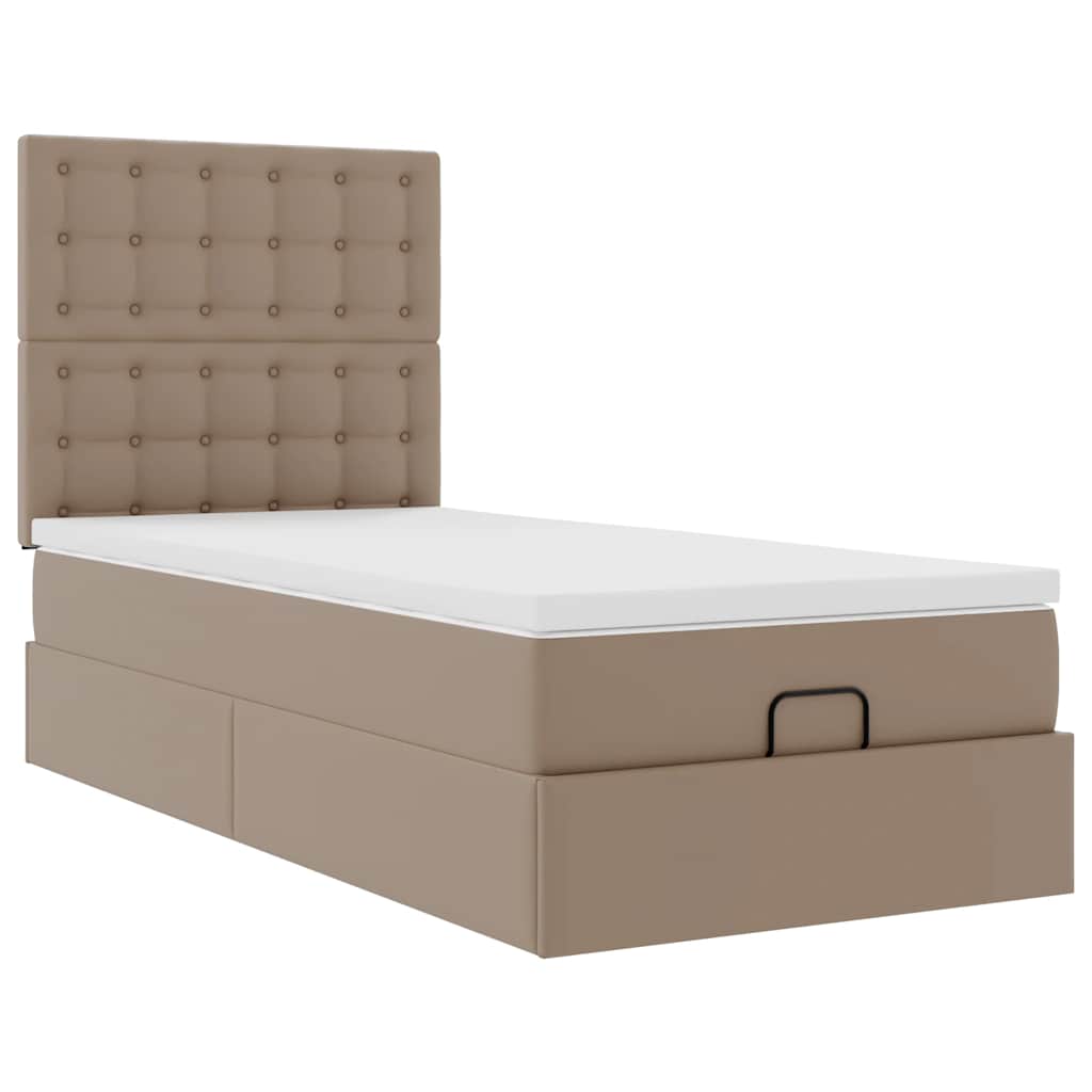 Otomanski krevet s madracem cappuccina 90x200cm umjetna koža