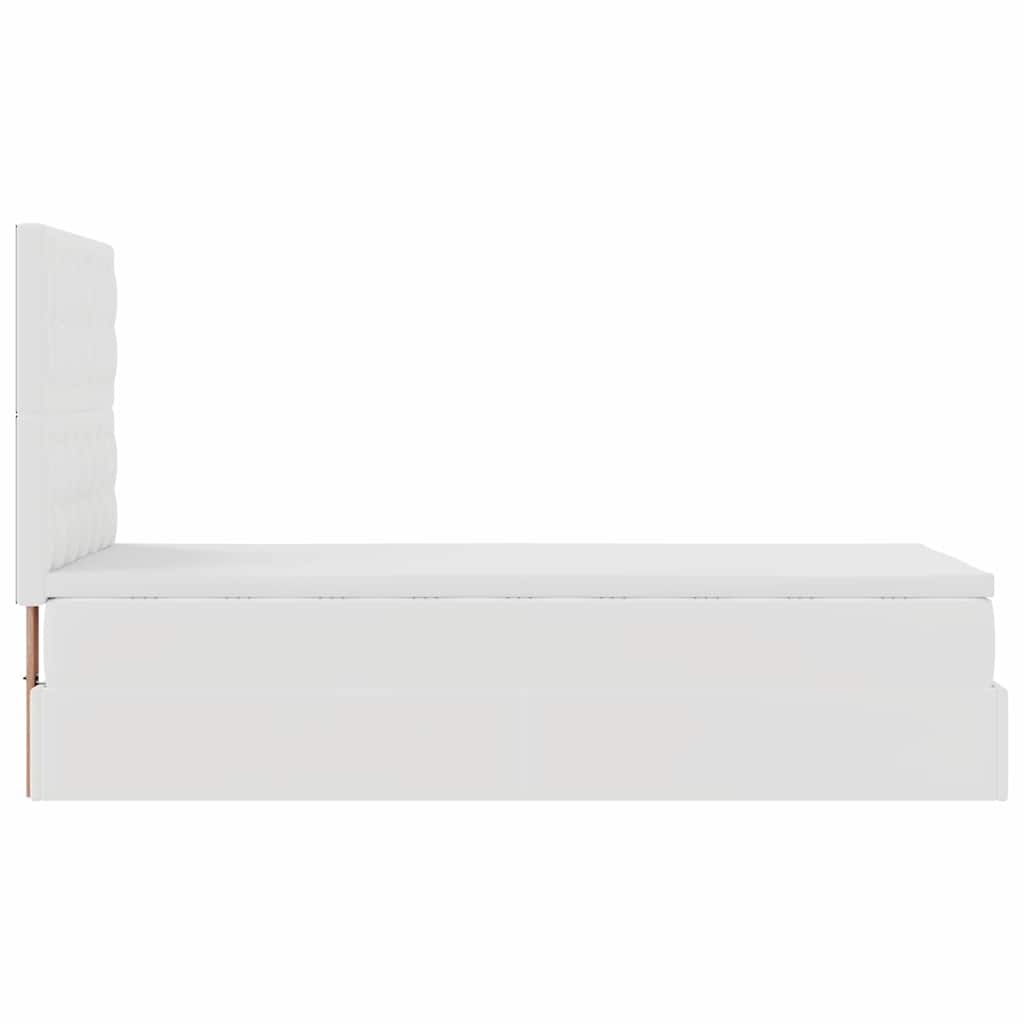 Otomanski krevet s madracem bijeli 100x200 cm umjetna koža