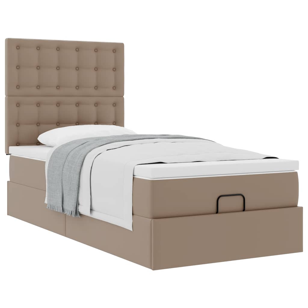 Otomanski krevet s madracem cappuccina 100x200cm umjetna koža