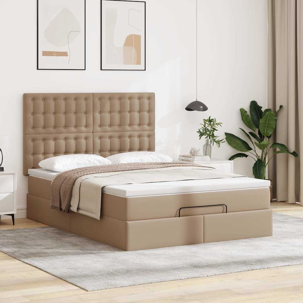 Otomanski krevet s madracem cappuccina 140x190cm umjetna koža