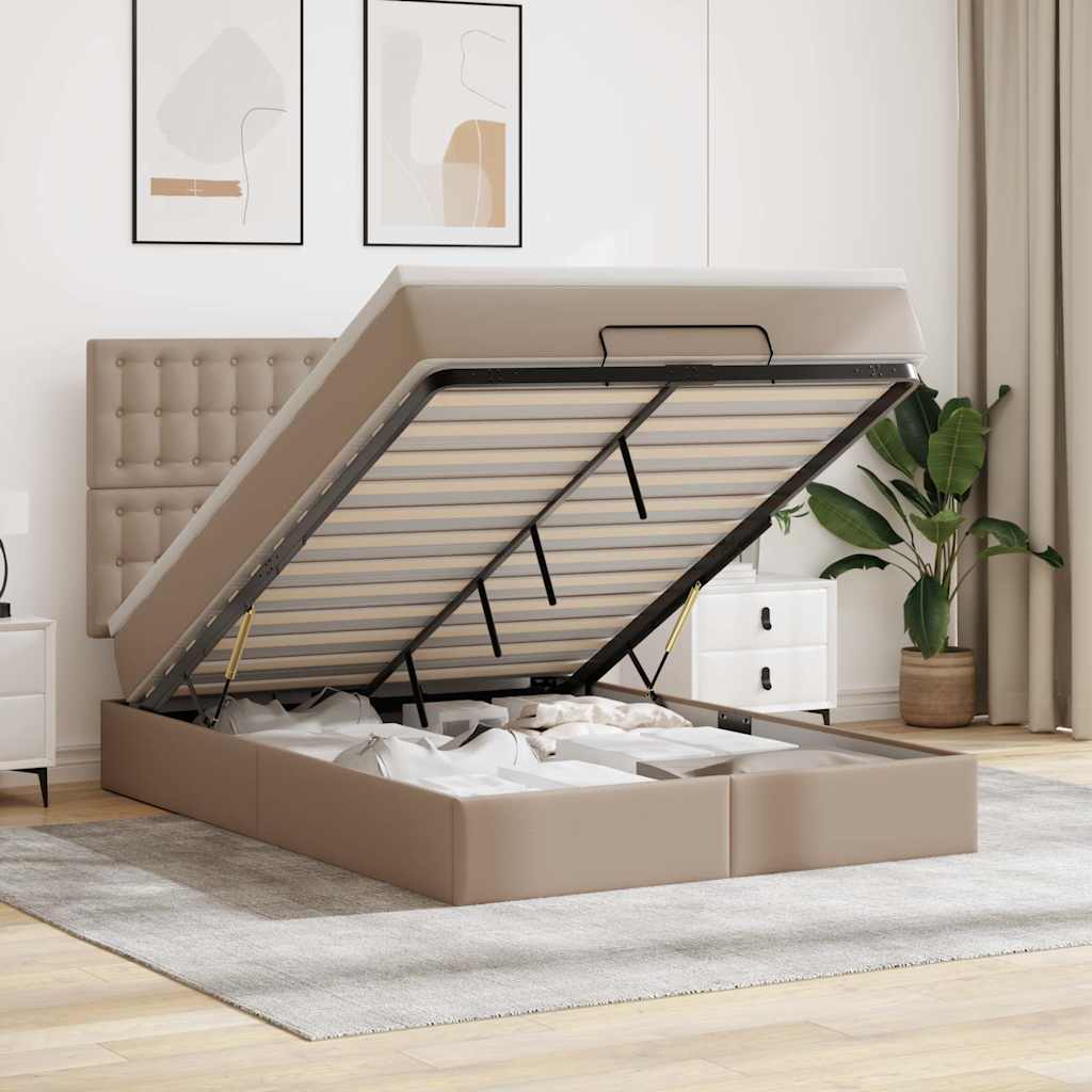 Otomanski krevet s madracem cappuccina 140x190cm umjetna koža