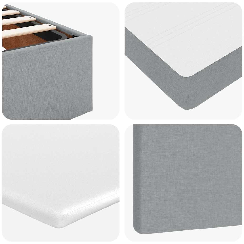 Otomanski krevet s madracem svijetlosivi 140x190 cm od tkanine