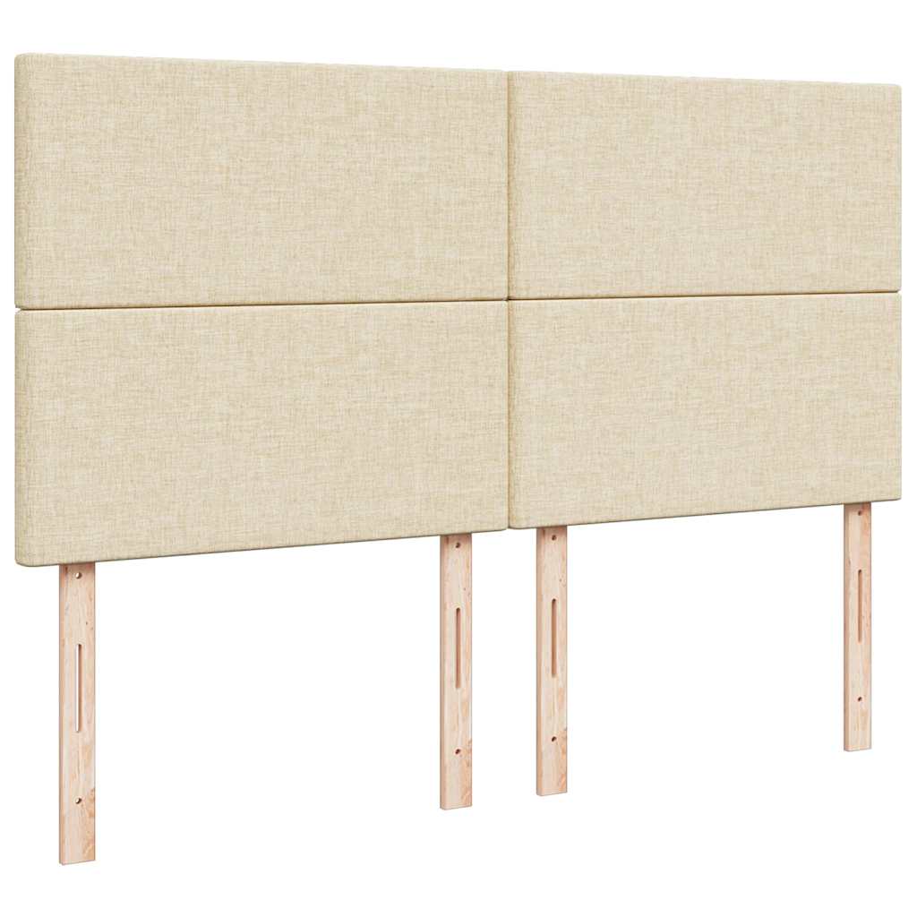 Otomanski krevet s madracem krem 180x200cm od tkanine