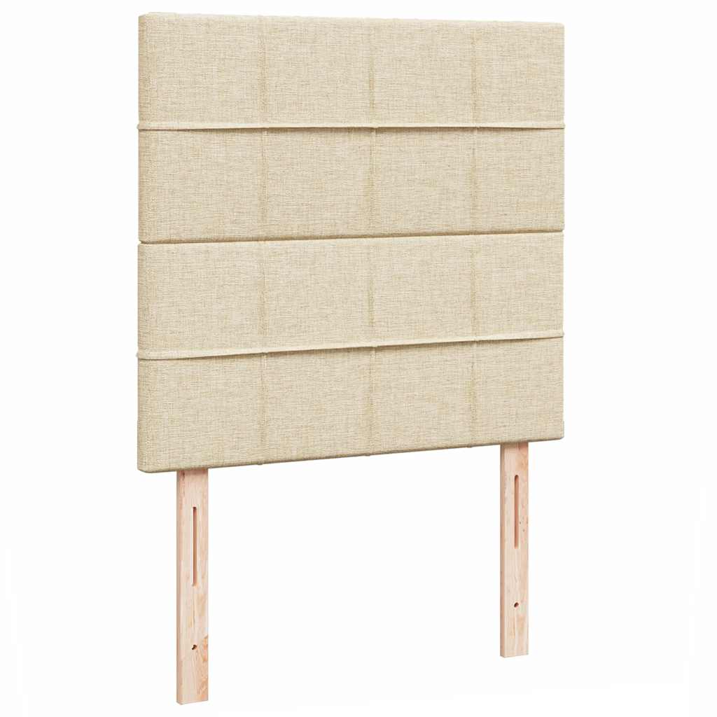 Otomanski krevet s madracem krem 100x200 cm tkanine