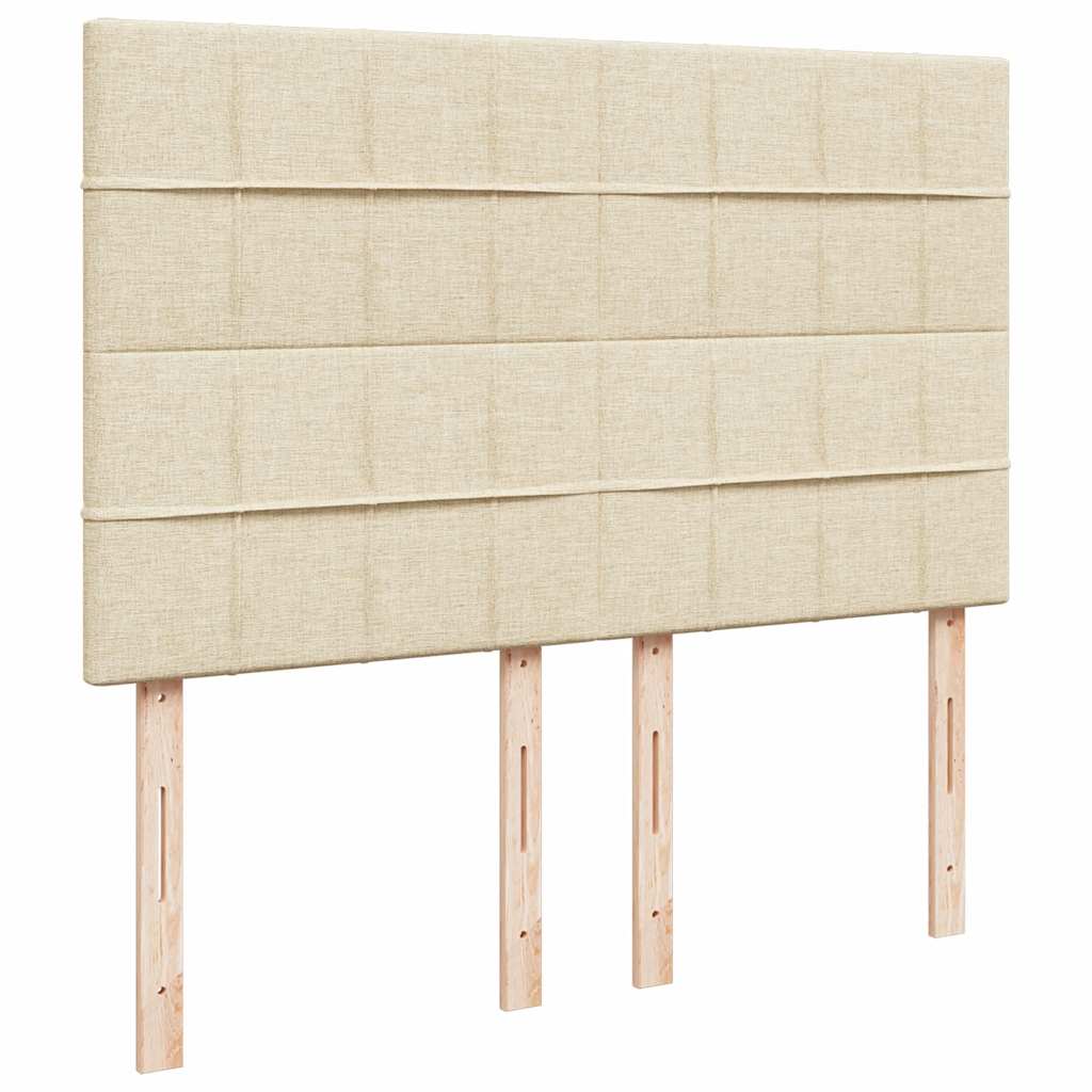 Otomanski krevet s madracem krem 140x190cm od tkanine