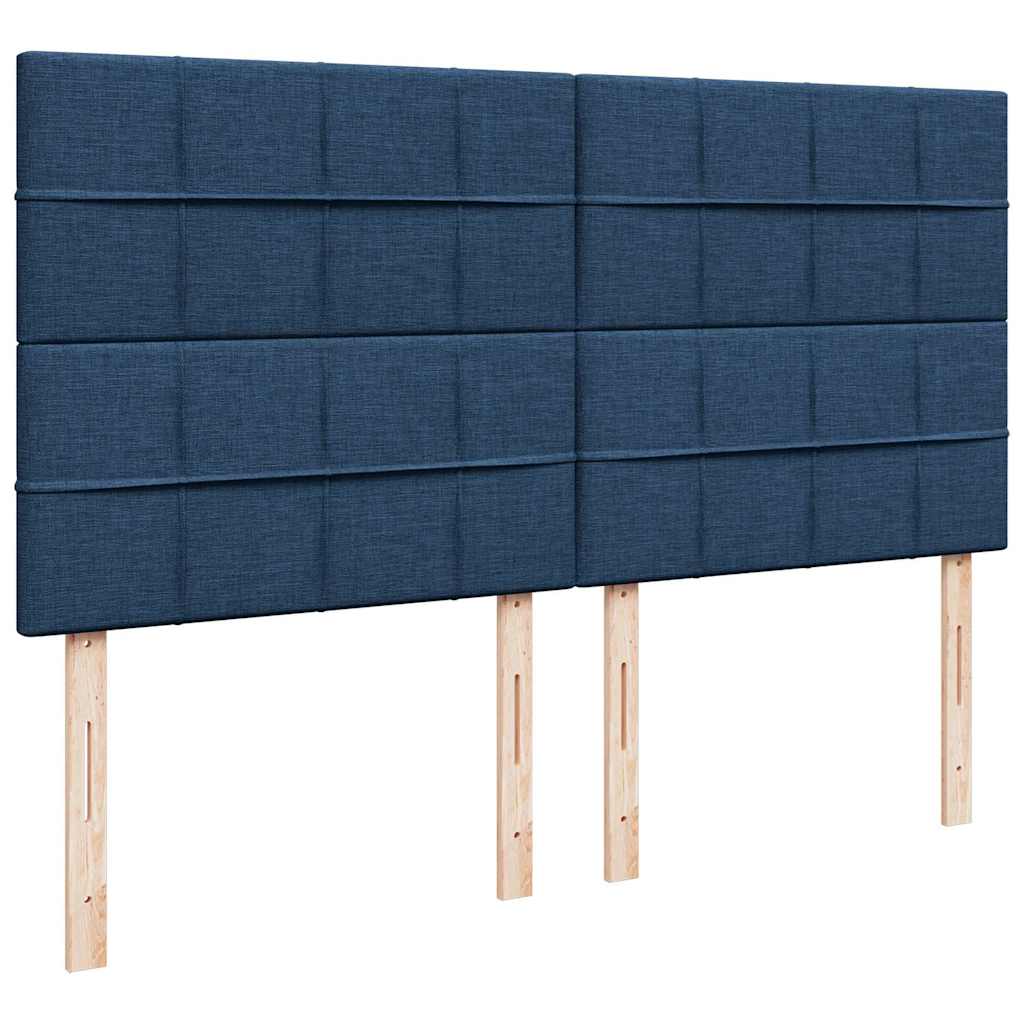 Otomanski krevet s madracem plavi 160x200cm od tkanine