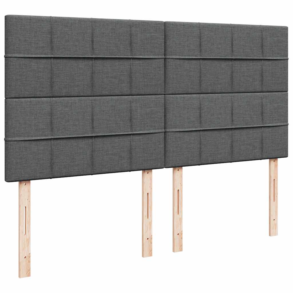 Otomanski okvir kreveta s madracima tamnosivi 200x200cm tkanine