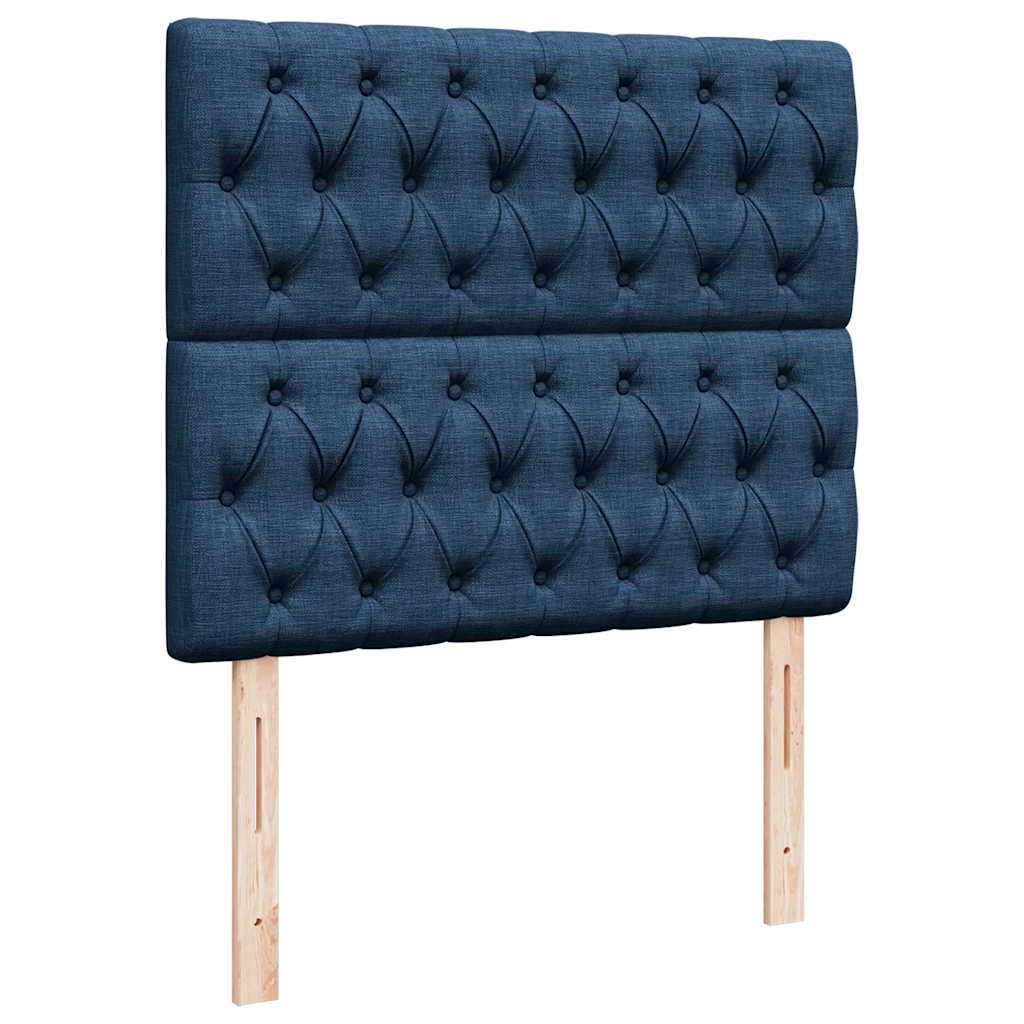 Otomanski okvir kreveta s madraca plavi 120x190 cm od tkanine