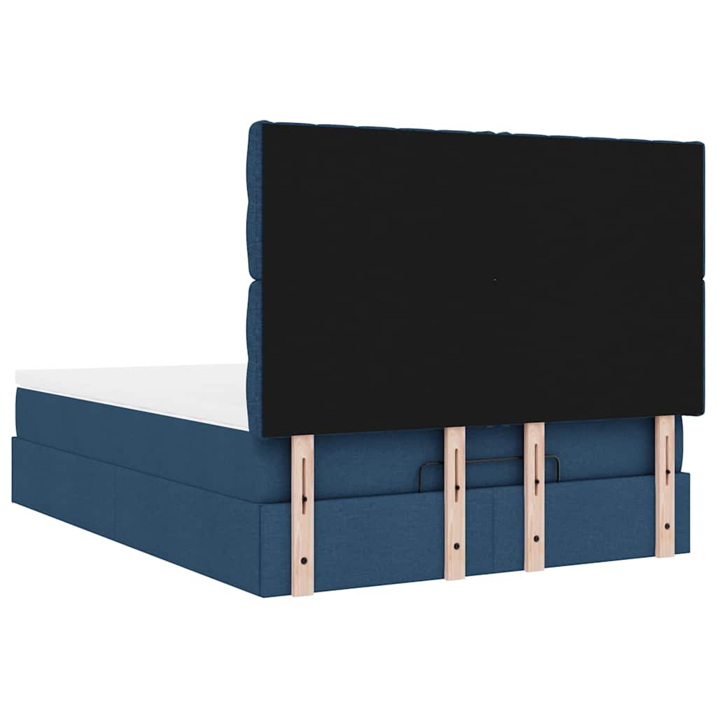 Otomanski krevet s madracem plavi 140x190cm od tkanine