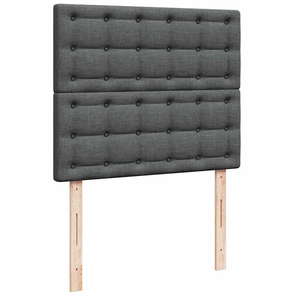 Otomanski krevet s madracem tamnosivi 120x190 cm tkanine