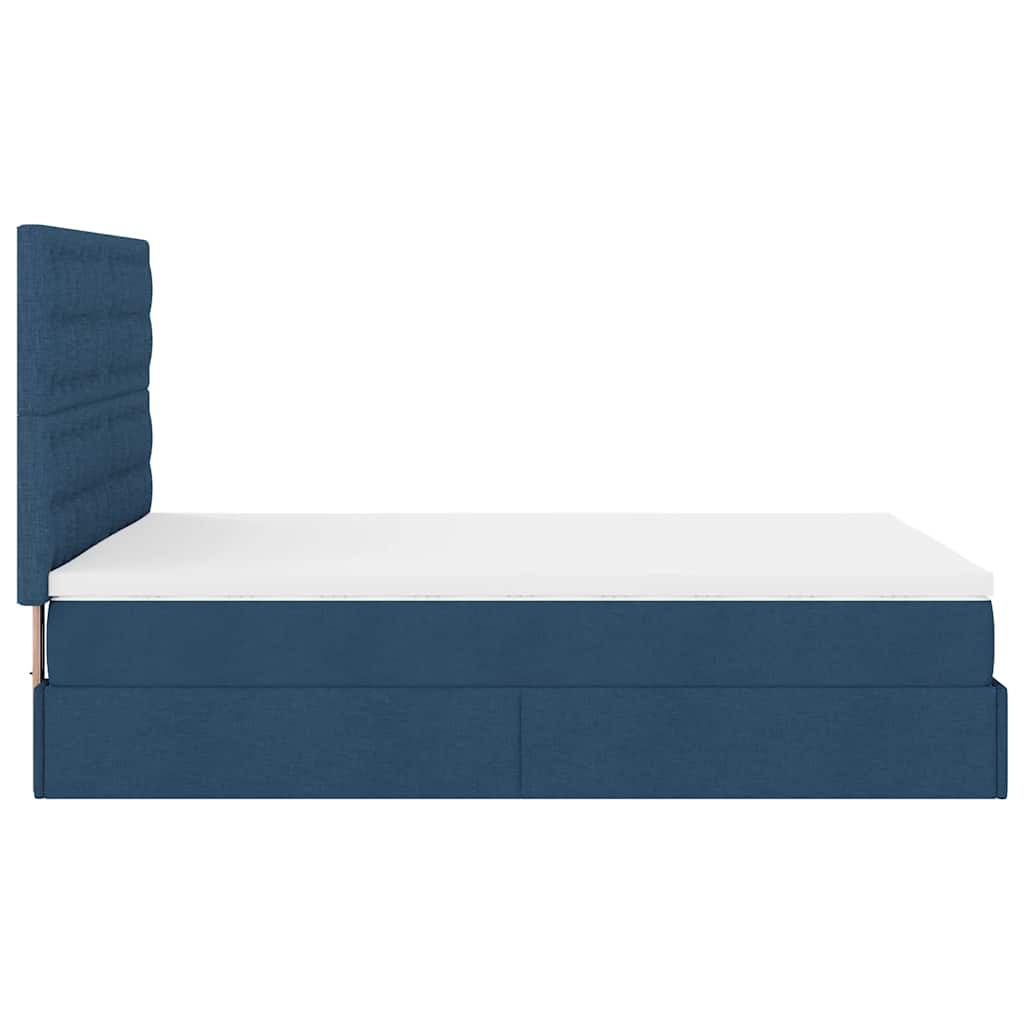 Otomanski krevet s madracem plavi 140x190cm od tkanine
