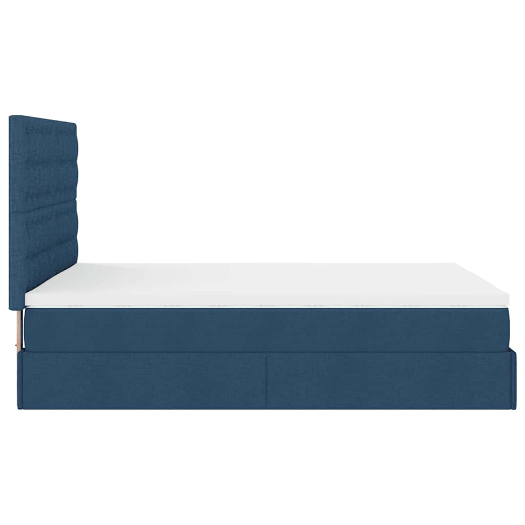 Otomanski okvir kreveta s madracem plavi 140x200cm od tkanine