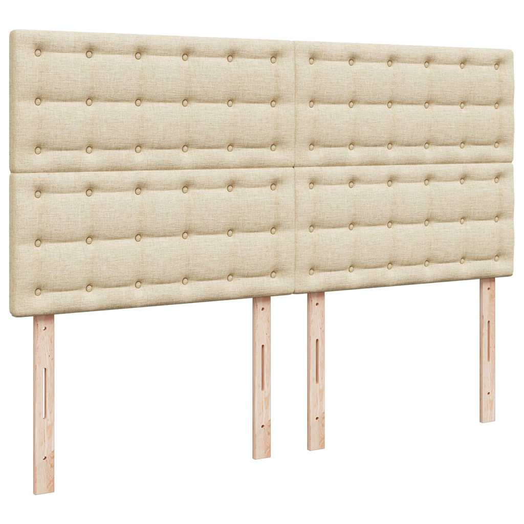 Otomanski krevet s madracem krem 160x200 cm od tkanine