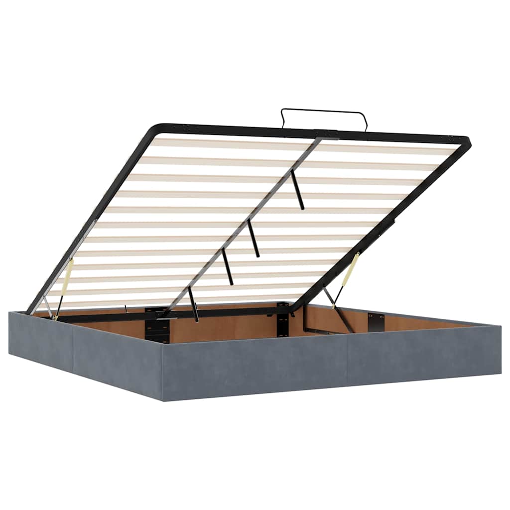 Okvir kreveta s madracima tamnosivi 160x200cm baršunasti