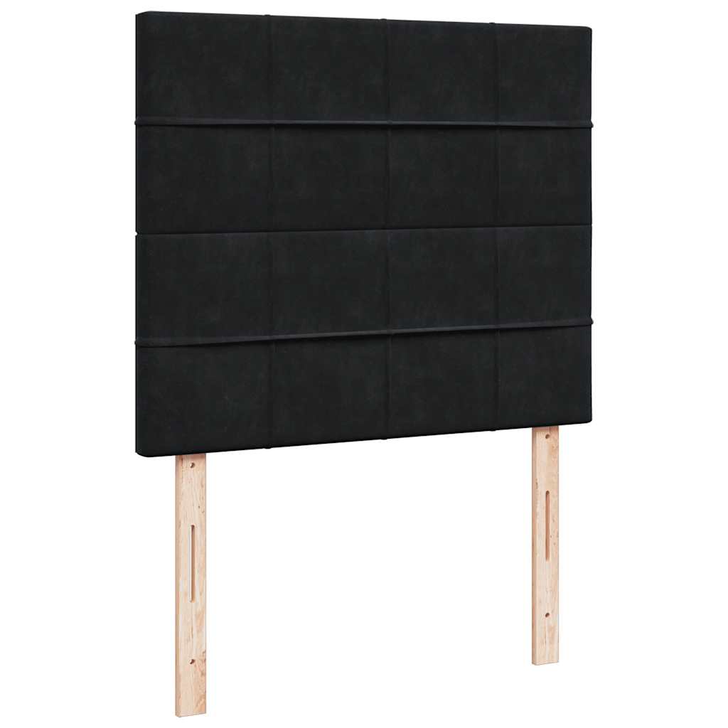 Otomanski krevet s madracima crni 120x200 cm baršunasti