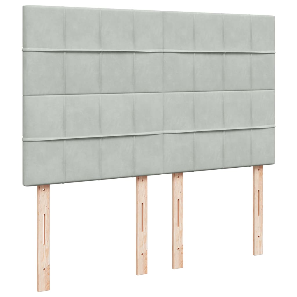 Otomanski krevet s madracima svijetlosivi 140x190 cm baršunasti