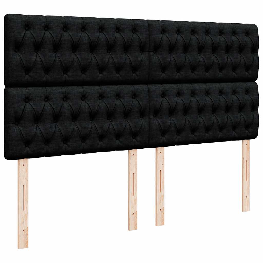 Otomanski okvir kreveta s madracima crni 180x200cm baršunasti
