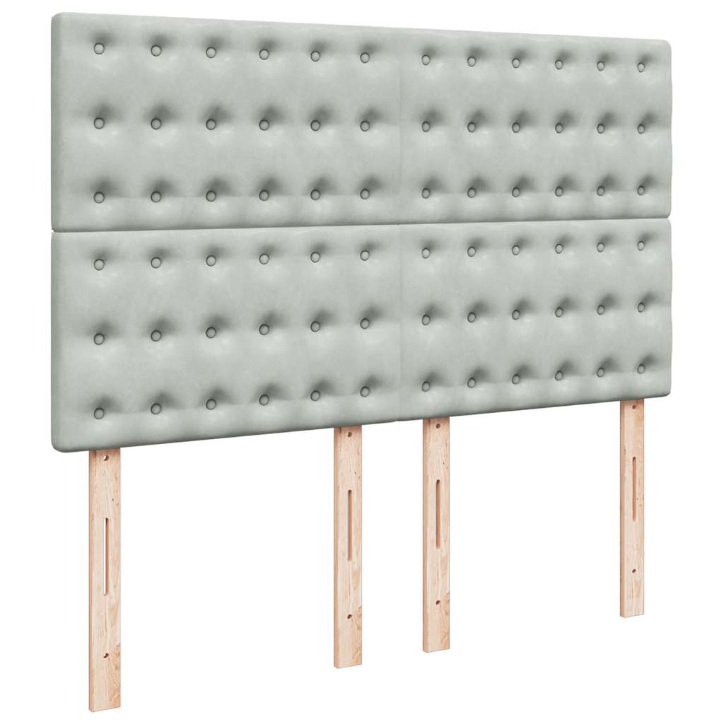 Otomanski krevet s madracima svijetlosivi 140x190 cm baršunasti