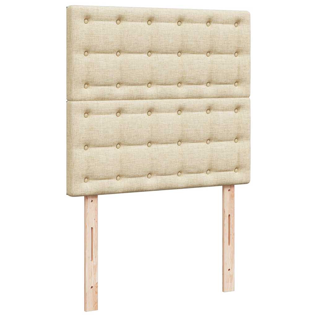 Otomanski okvir kreveta s madracima krem 160x200cm od tkanine
