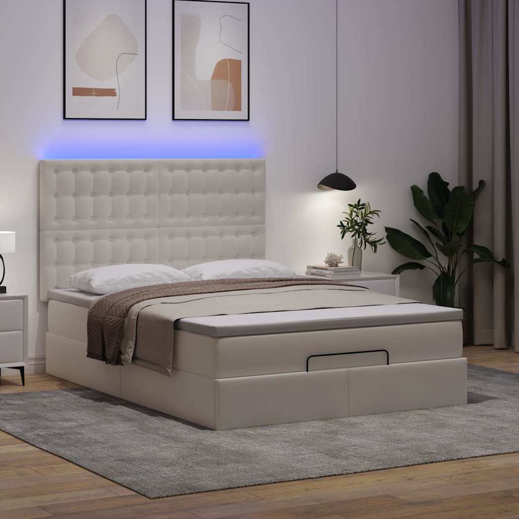 Otomanski krevet s madracima i LED 140x190cm umjetna koža