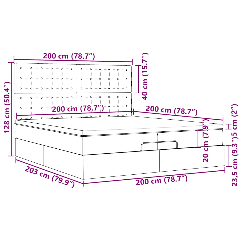 Okvir kreveta s madracima cappuccina 200x200 cm umjetna koža