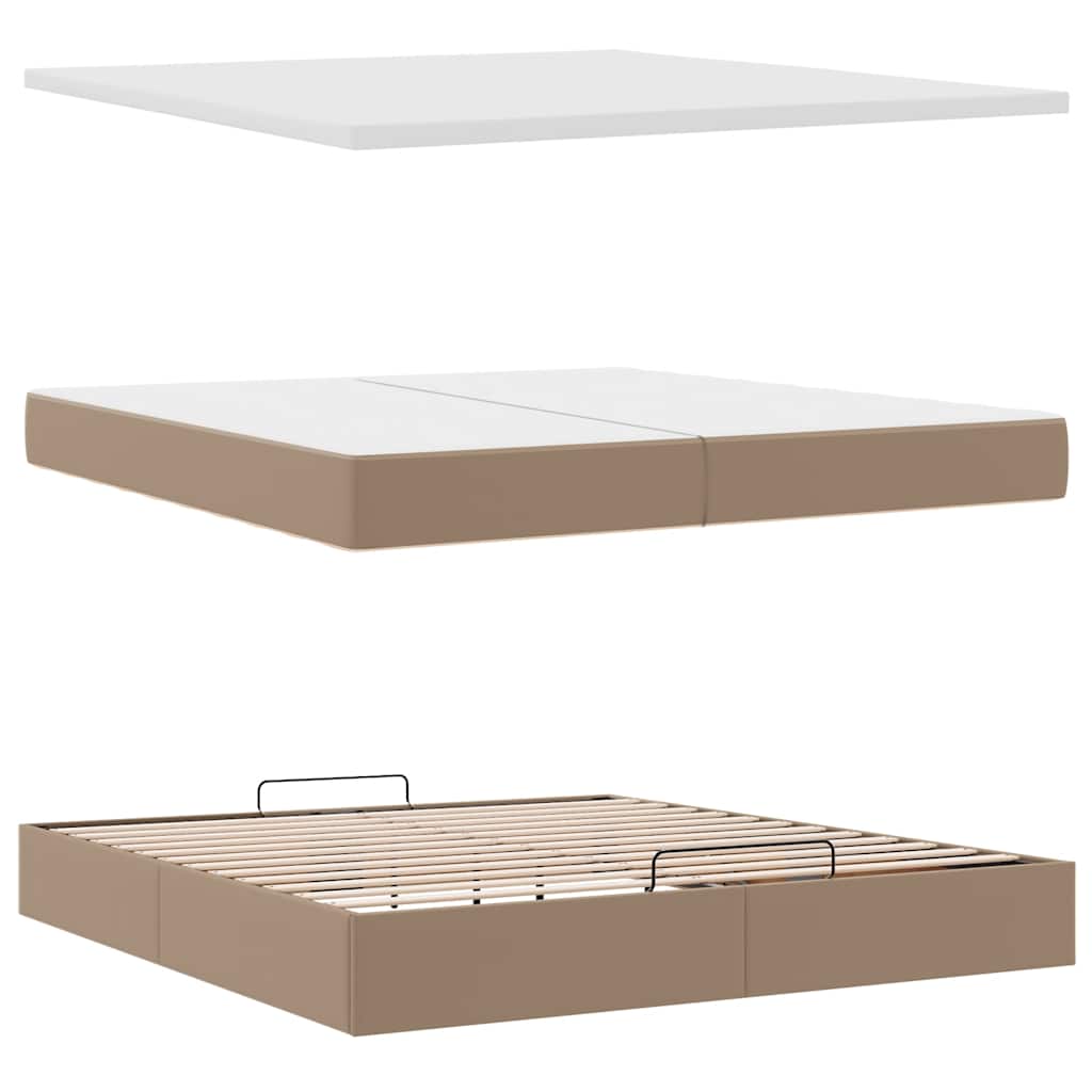 Okvir kreveta s madracima cappuccina 200x200 cm umjetna koža