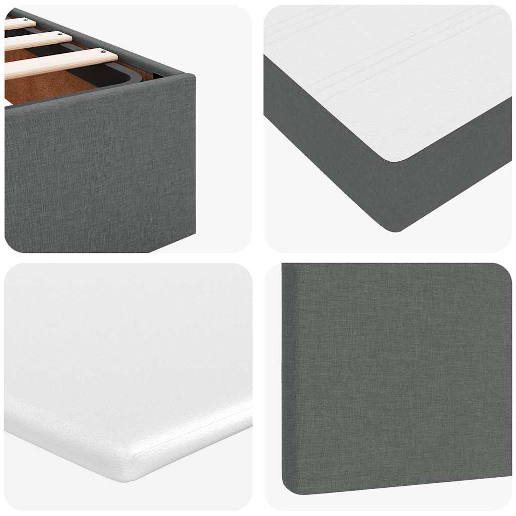 Otomanski krevet s madracem i LED tamnosivi 90x200 cm tkanine