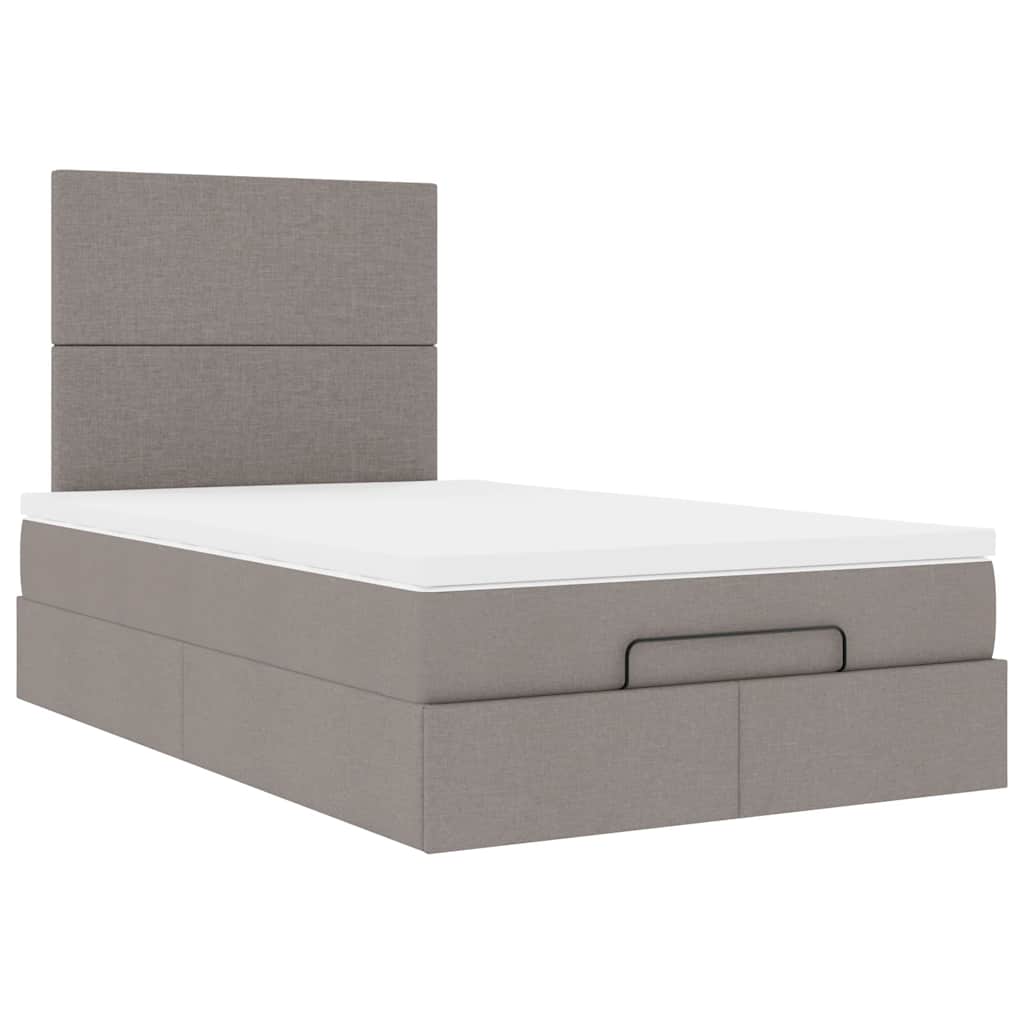Otomanski krevet madracem i LED Taupe 120x190 cm tkanina