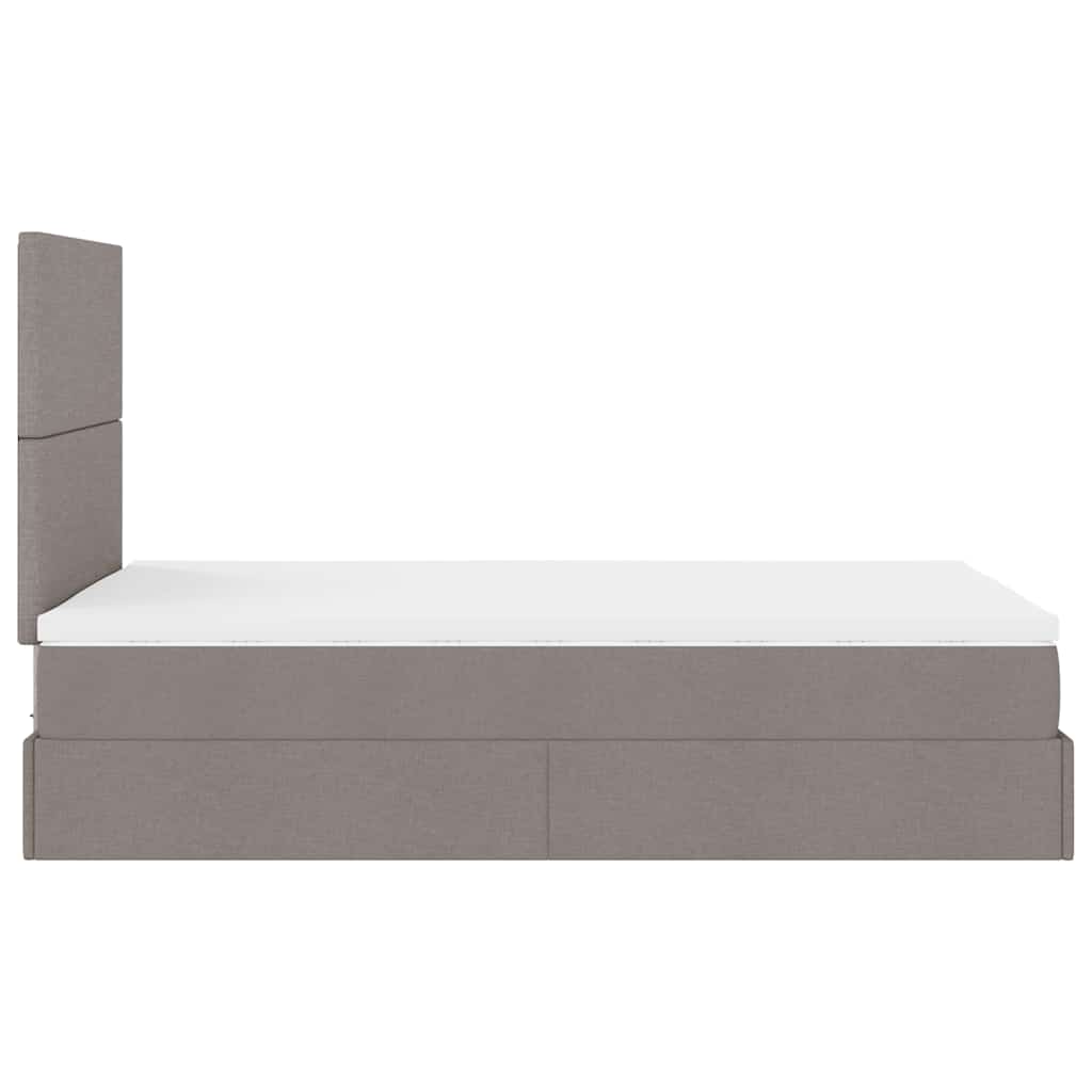 Otomanski krevet madracem i LED Taupe 120x190 cm tkanina