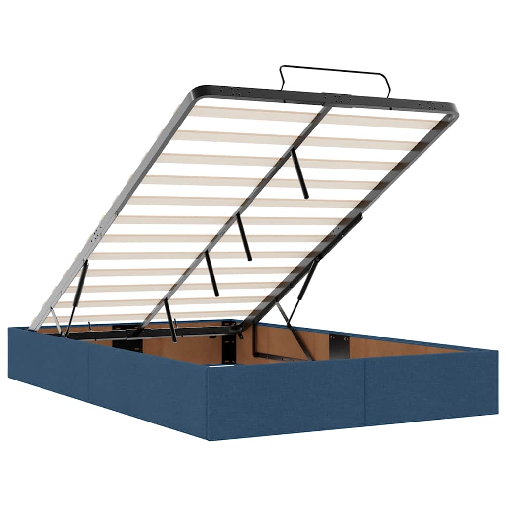 Otomanski krevet madracem i LED plava 120x190 cm tkanina