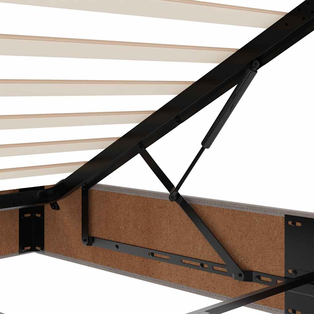 Otomanski okvir kreveta s madraca smeđesivi 120x200cm tkanine