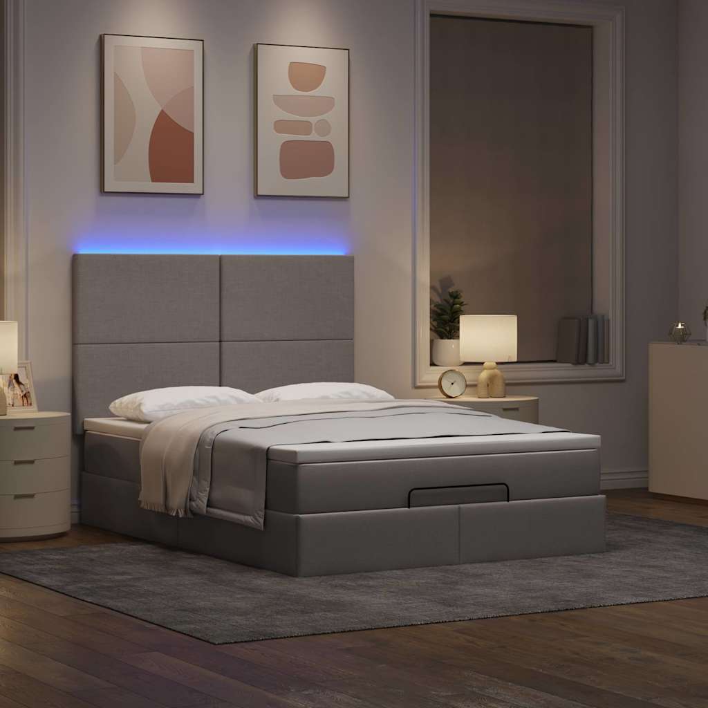 Otomanski krevet s madracem i LED diodama tupe 140x190 cm