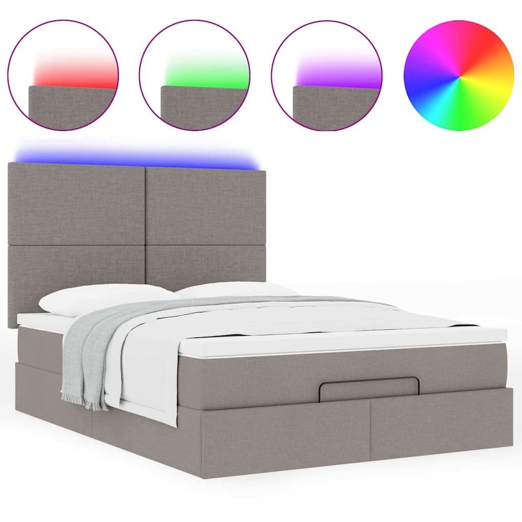 Otomanski krevet s madracem i LED diodama tupe 140x190 cm