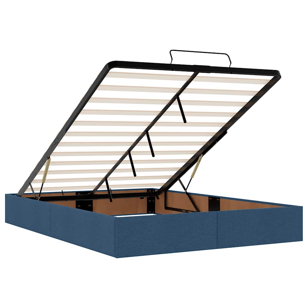 Otomanski krevet s madracem i LED plavi 140x190 cm tkanine