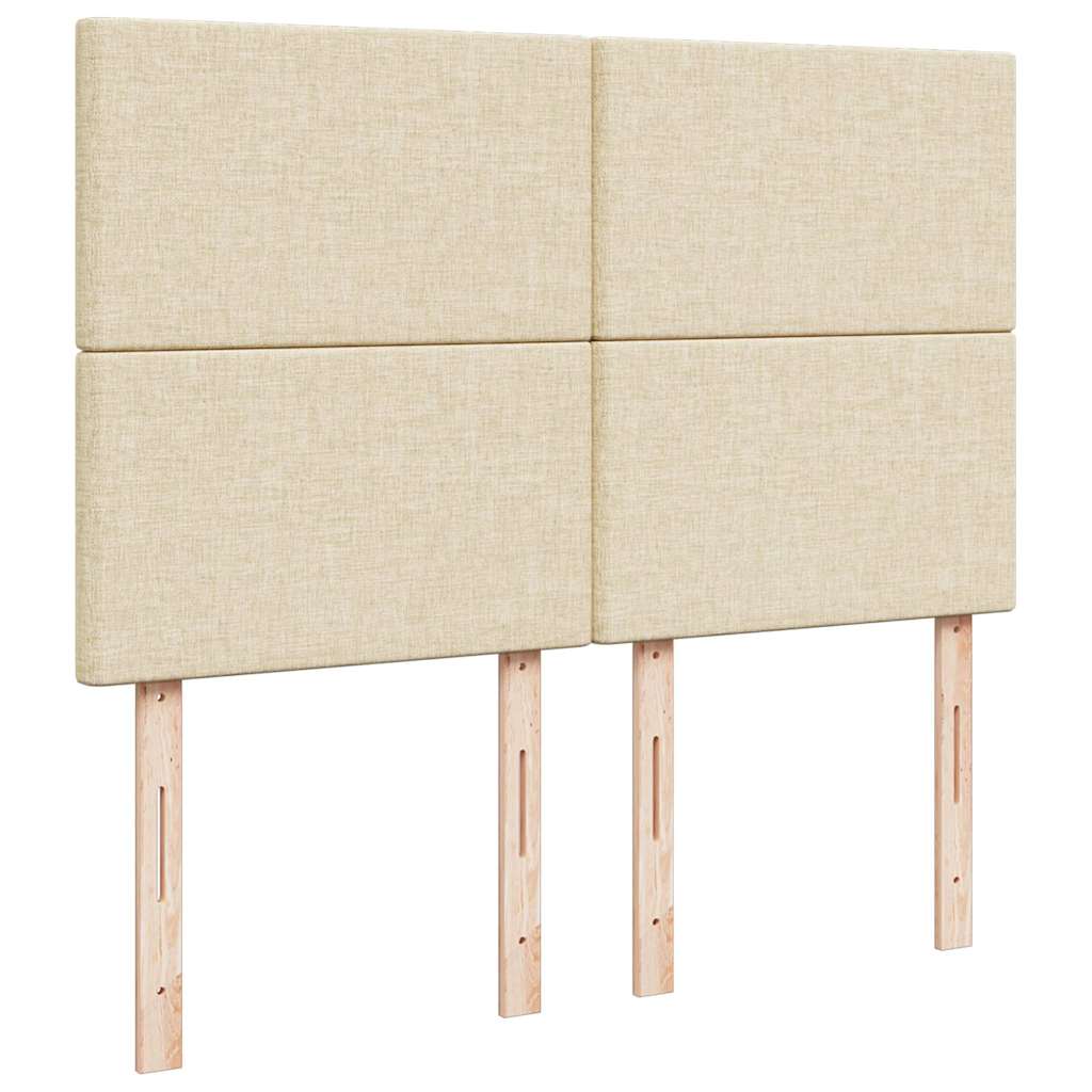 Otomanski krevet s madracem i LED krem 140x200 cm tkanine